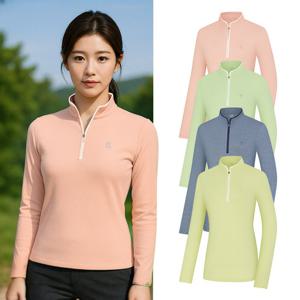 콜핑 여성 멜란지 메쉬 등산 긴팔 반집업 티셔츠 KSC048WT6W