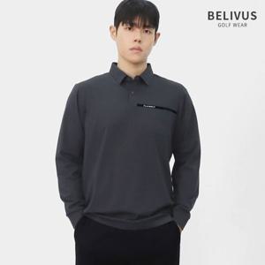 빌리버스 남성 캐주얼 가을 포인트포켓 스트레치 골프웨어 칼라 긴팔티셔츠 BRM029