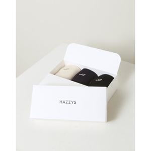 [헤지스]HISS5F229IV_여성 아이보리 라인배색 면혼방 중목양말3종세트