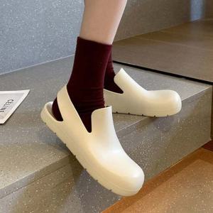 둥근코 플랫슈즈 샌들 고무 방수신발