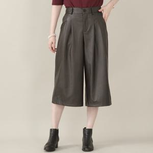 애비뉴투지 엄마옷 레자 인조가죽 핀턱 밴딩 봄 가을 칠부 통바지 P10533