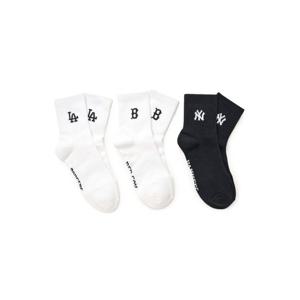 MLB  (3ASODA15N-00BKS) 공용 스몰로고 중목양말 3족세트