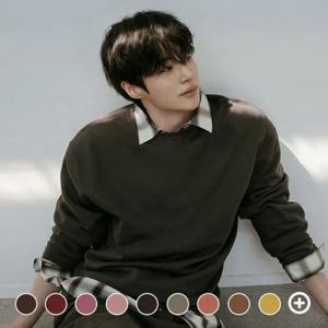 [지오다노]남성 솔리드 기모 맨투맨 티셔츠 025920/01025920