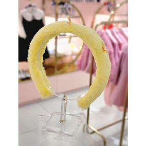 [프렌치캣 9D] 옐로우  퍼 꽃 헤어밴드 (Q46DG5041S)