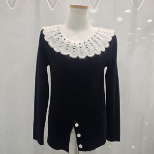 [밸리걸]뜨개 배색 슬릿 니트 222290(40078)_YS