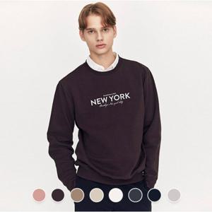 [지오다노]남성 기모 데일리 심플 프린트 테리 맨투맨 025921