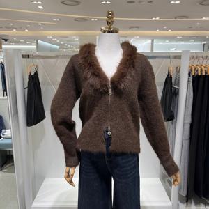 [밸리걸] 퍼 브이넥 집업 가디건 611680