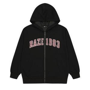 [소이]빅로고 쭈리합포 블랙 후드집업점퍼 25F0102