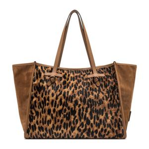 지아니끼아리니 레오파드 가죽 더블 탑 핸들 백 BS12120LYNX MA