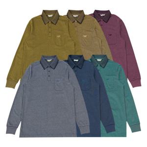 [크로커다일남성]피케 조직 투톤 자카드 카라티 CDAABTP3792_JJ