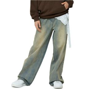 [소이]봄가을 와이드 베이지워싱 틴블루진 청바지 25F1254