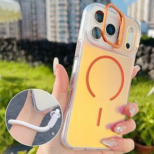 아이폰17 에어 프로 맥스 맥세이프 홀로그램 스트랩거치대케이스