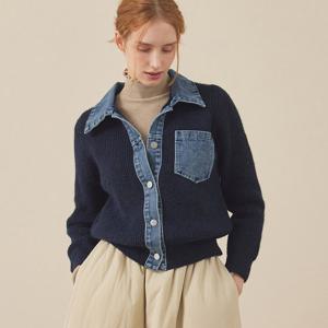 [매긴]데님 배색 오픈 니트_PBMF5W1KT2011