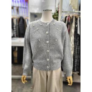 밸리걸 세이브존01 진주 장식 라운드 니트 가디건 611790