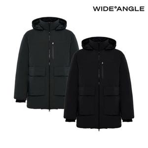 [와이드앵글] WMW25572 남성 CO 아웃포켓 후드 롱 다운 자켓