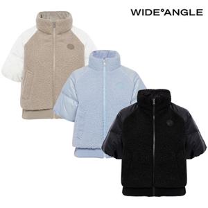 [와이드앵글] WWW25571 여성 CO 시어링 믹스매치 반팔 다운