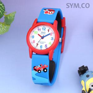 큐앤큐 VR99J-004Y 학습에 좋은 레이싱카 캐릭터 어린이 아동 우레탄 시계 c