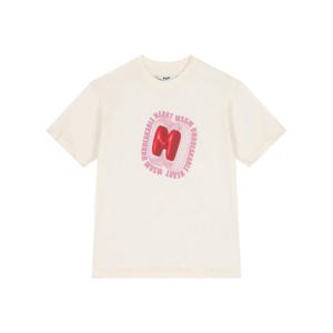 엠에스지엠 여아 아이보리 로고 반팔 티셔츠 F5MSJGTH012K_110