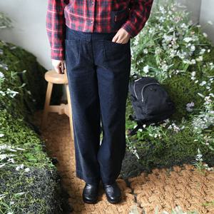 [쉬즈마담]P92017 둥근패치포켓 기모밴딩 청통바지 엄마바지