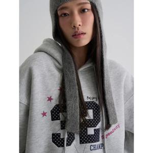 (125Y41MQ93) [에잇세컨즈] 그래픽 플레이 후드 티셔츠  그레이