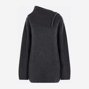 요지야마모토 하이칼라 지퍼 울 스웨터 FLK05192 CHARCOAL