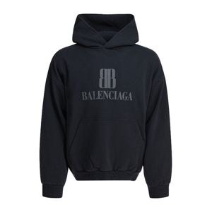 발렌시아가 로고 프린트 미디엄 핏 후드 티셔츠 767877TSVO3108