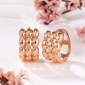 [비앤비골드] 14K 볼륨 세줄 물방울 원터치 링귀걸이 한쌍 PNE42310