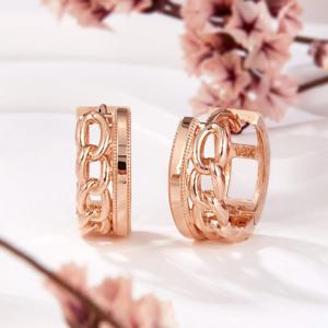 [비앤비골드] 14K 로렛트 커브체인 원터치 링귀걸이 한쌍 PNE42309