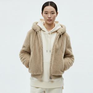 샵앤) 여성 방한 퍼 안감 퀼팅 후드 집업 점퍼 EGG-WJP-20902-베이지
