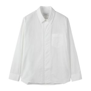 [커스텀멜로우]화이트 릴렉스드 핏 프론트 라인 셔츠 CWSAW24111WHX