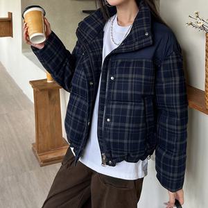 [올리비에스클로젯]빈티지 체크 오버핏 패딩점퍼_O2511PD005D