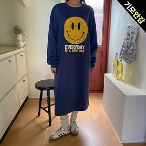 [올리비에스클로젯]빈티지 크랙 오버핏 기모원피스_O2511OP052D