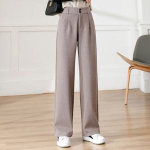 [올리비에스클로젯] 모직터치 투버튼 기모 와이드 슬랙스_O2511PT602D