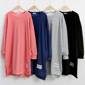 나야홍 / 빅사이즈티 K760L511 라벨포인트언발루즈롱티 IL