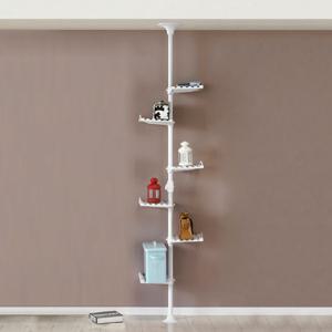 왕자 G폴행거 코너선반6단-화이트/폴행거/선반행거/철제행거