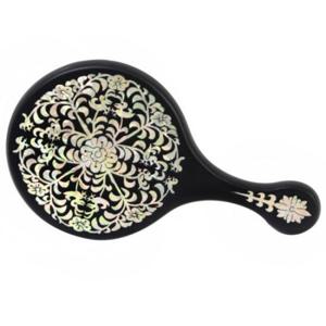 [박씨상방] 고급 나전 원목 원형 손잡이거울(당초)