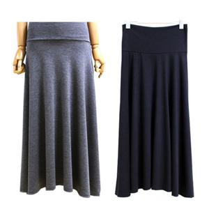 [해피통통] 빅사이즈 밴드 롱치마 루즈핏 밴딩 편한 스커트 여성의류