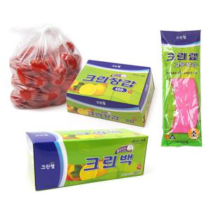 크린백 롤백 위생장갑 고무장갑 면코팅고무장갑 모음전