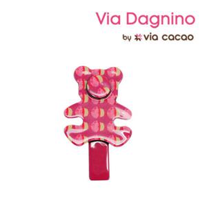 [비아대그니노] 알러지제로 유아 헤어핀 - 푸시아 컵케이크 베어