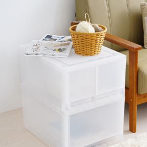 내츄럴 스텝리빙박스 투명 팬트리 수납함 42(트윈)