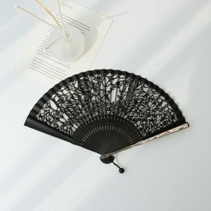 [박씨상방] (국내제작)고급 실크 까치호랑이 대나무 접부채