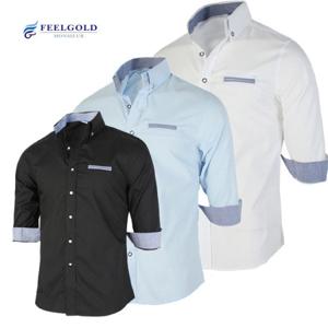 [필골드] MS_705 솔리드 배색스판 7부 캐쥬얼셔츠