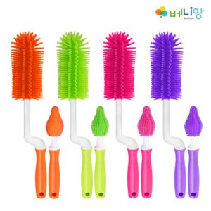 [베니앙]실리콘 젖병솔 회전세트,젖병솔,텀블러솔,세척솔