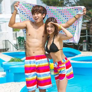 커플 비치웨어 수영복 바지 3부 5부