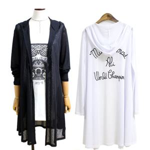 [해피통통] 여성용 쿨 후드 롱가디건 빅사이즈 여름용 가디건 아이스 바캉스 비치웨어 시스루 아우터 여성의류