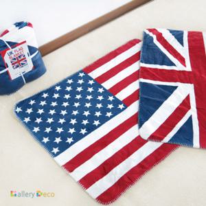 [갤러리데코]유니온잭 성조기 극세사 양털 무릎 담요 75x100