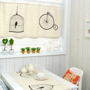 [리빙데코]새장과자전거 러너겸용바란스커튼+봉+집게링 주문제작