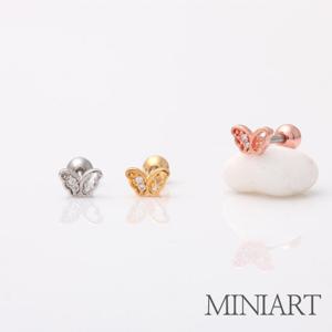 [미니아트] 나비 피어싱 미니 큐빅 데일리 써지컬 피어싱_한쪽