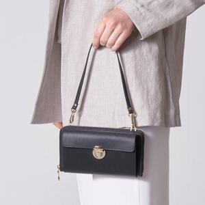 프롬비 소가죽 해피클릭 멀티지퍼 미니백