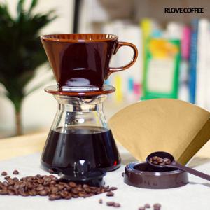 [알럽커피] 핸드드립세트 도자기102세트 2~4인용 (브라운5종)